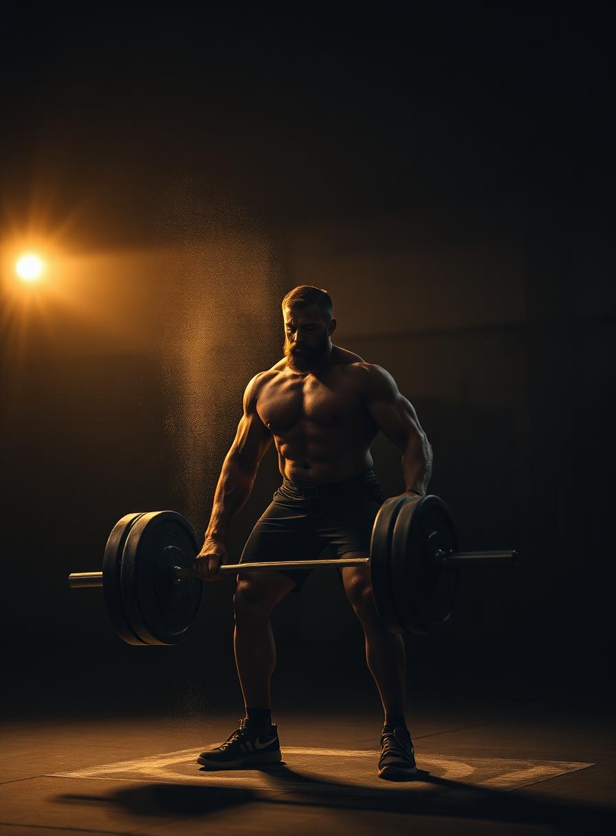 Athlete deadlifting